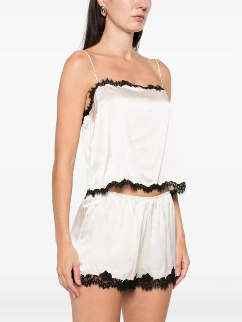 DÔEN square neck lace top - Neutrals