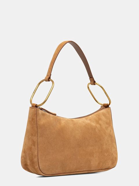 Twinset torebka zamszowa kolor brązowy 261TB7086