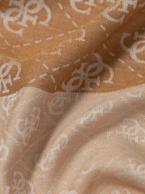 Guess szal damski kolor beżowy wzorzysty AW5312 VIS03