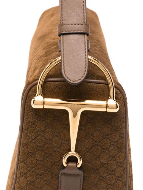 Gucci logo-pattern shoulder bag - Brown