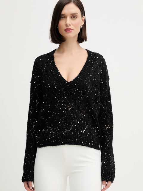 United Colors of Benetton sweter z domieszką wełny damski kolor czarny 1LPRD403G - zdjęcie produktu nr 1