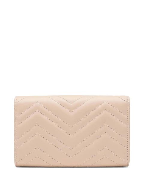 Gucci mini chevron-quilted signature Double G shoulder bag - Pink
