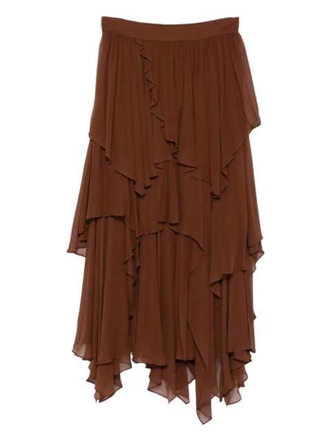 ZIMMERMANN ruffle-details midi skirt - Brown - zdjęcie produktu nr 2