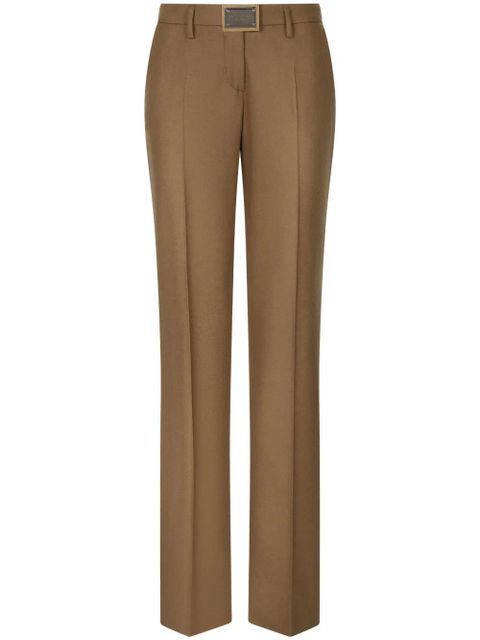 Dolce & Gabbana logo-plaque straight-leg trousers - Brown - zdjęcie produktu nr 1