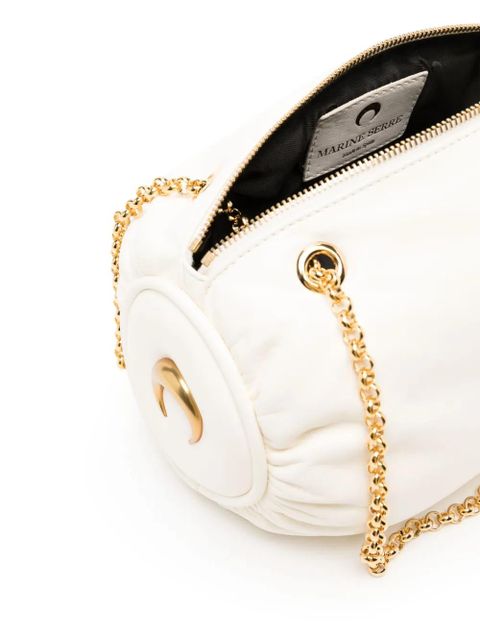 Marine Serre crescent-motif leather tote bag - White