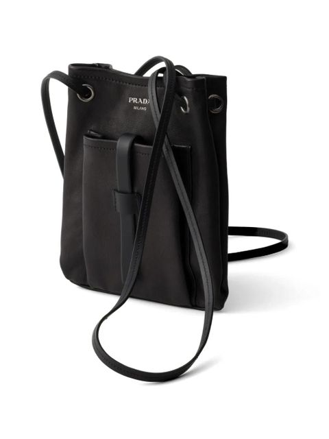 Prada leather mini shoulder bag - Black