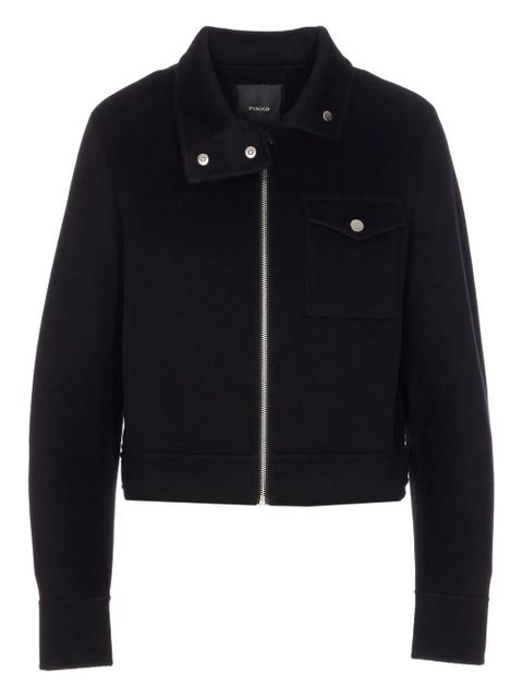 PINKO zip-front cropped jacket - Black - zdjęcie produktu nr 1