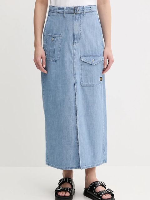 G-Star spódnica jeansowa kolor niebieski maxi prosta D24886-D953 - zdjęcie produktu nr 1