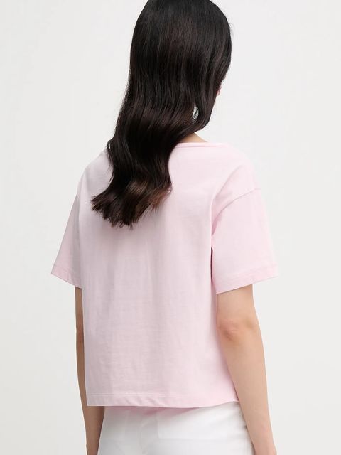 Sisley t-shirt bawełniany damski kolor różowy 36W9L400N