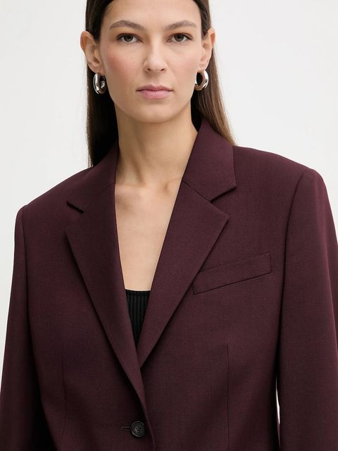 Filippa K marynarka z dodatkiem wełny kolor pomarańczowy jednorzędowa gładka 31825