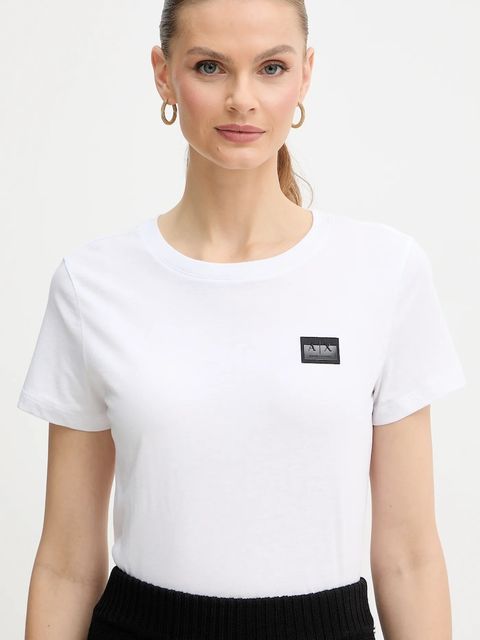 Armani Exchange t-shirt bawełniany damski kolor biały XW001386 AF10356