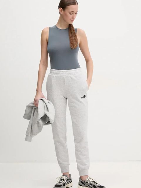 Puma spodnie dresowe damskie kolor szary z aplikacją 682450 - zdjęcie produktu nr 2