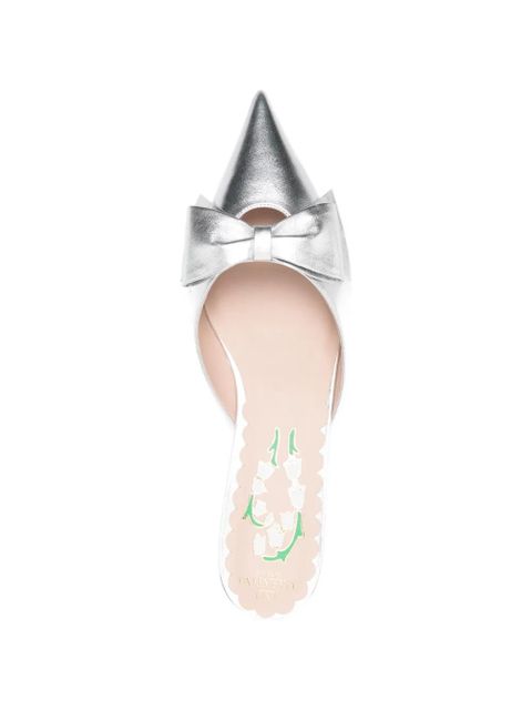 Valentino Garavani bow-detail mules - Silver