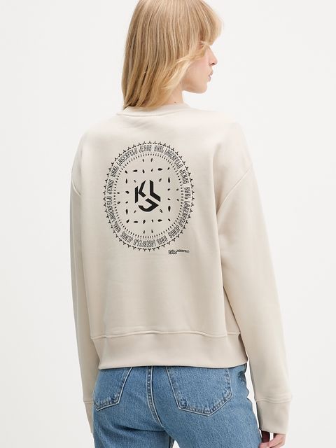 Karl Lagerfeld Jeans bluza damska kolor beżowy z nadrukiem A4W20003 - zdjęcie produktu nr 2