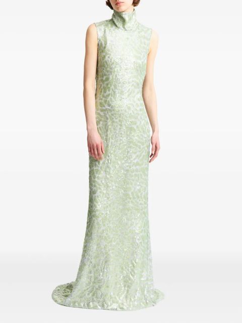 16Arlington Zegli lace sequinned gown - Green