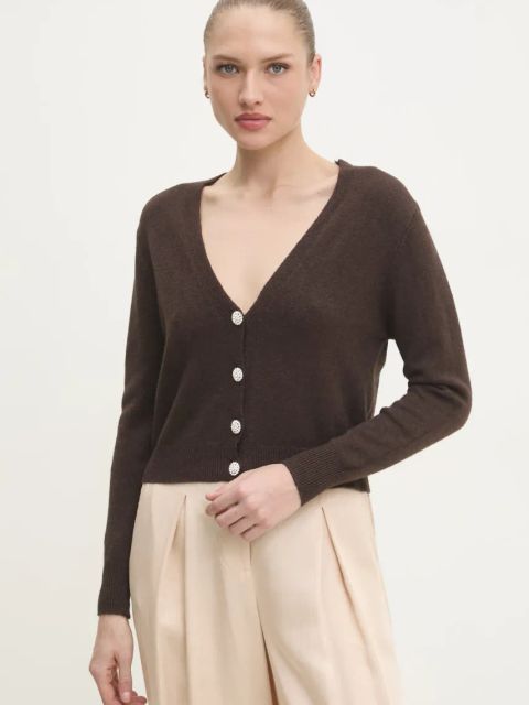 Answear.LAB kardigan damski kolor brązowy lekki