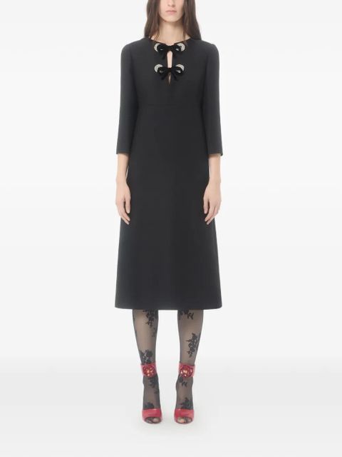 Valentino Garavani rhinestone-embroidered midi dress - Black