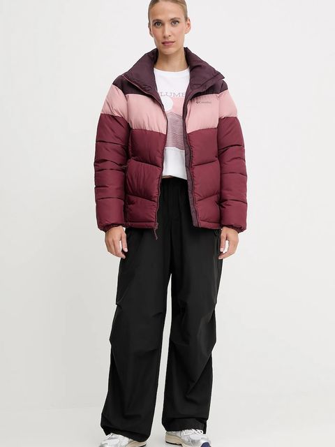 Columbia kurtka Puffect Colorblock damska kolor bordowy zimowa 2088481 - zdjęcie produktu nr 2