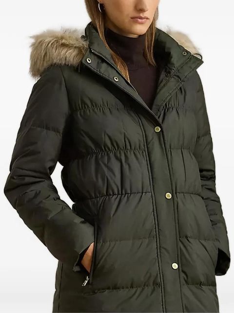 Lauren Ralph Lauren faux fur-trim button jacket - Green - zdjęcie produktu nr 1