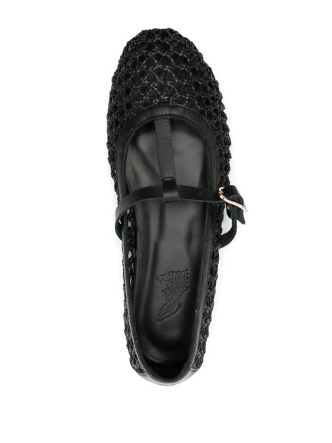 Ancient Greek Sandals Aerati raffia ballerinas - Black