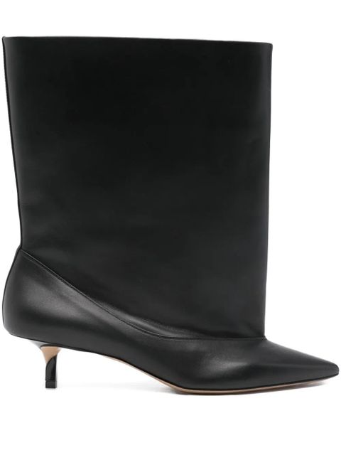 Jacquemus 45mm leather heeled ankle boots - Black - zdjęcie produktu nr 1