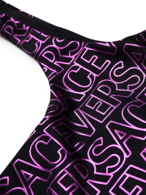 Versace all-over logo-print swimsuit - Black