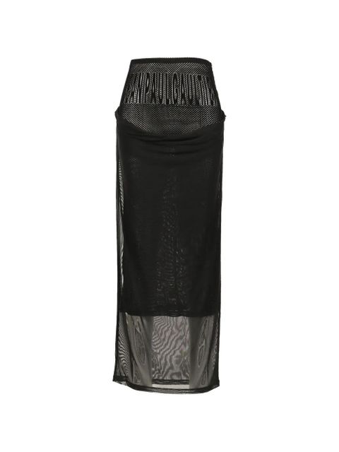 Jean Paul Gaultier lettering mesh skirt - Black - zdjęcie produktu nr 1