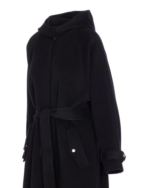 PINKO hooded belted coat - Black