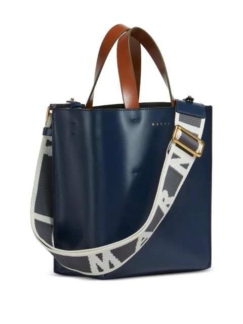 Marni mini Museo two-tone structured tote bag - Blue