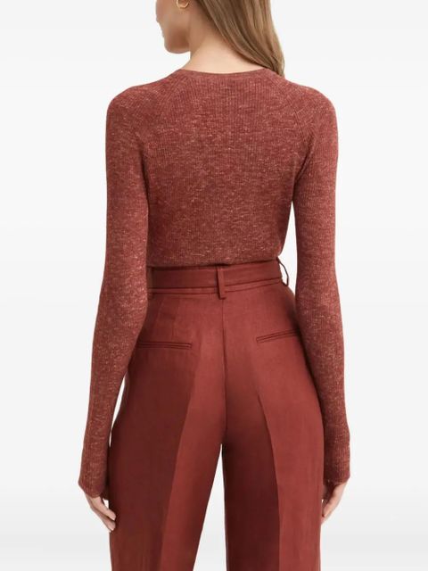 Gabriela Hearst Anges button-collar T-shirt - Red