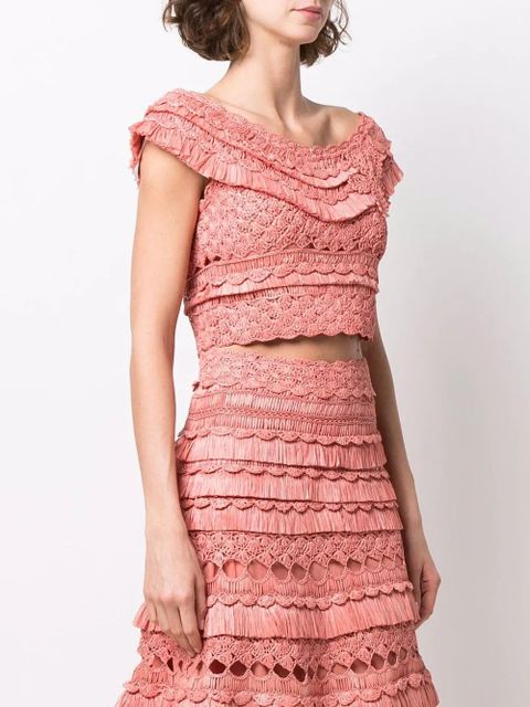 ZIMMERMANN crochet cotton crop top - Pink - zdjęcie produktu nr 2