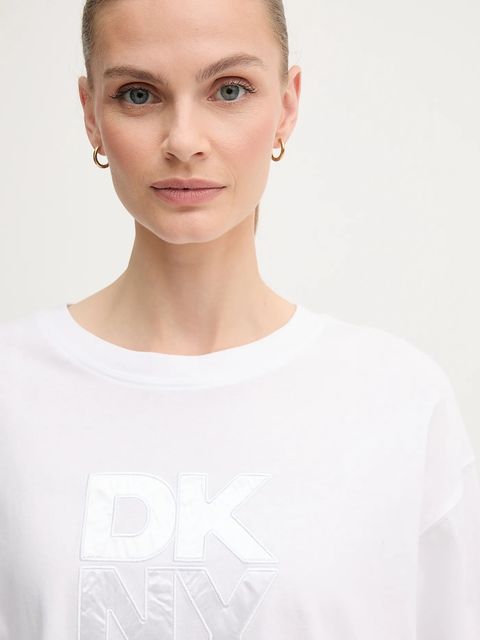 Dkny longsleeve bawełniany kolor biały DJ5T1488