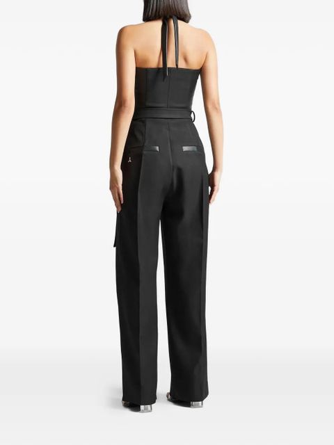Manière De Voir Sabine pleated belted jumpsuit - Black
