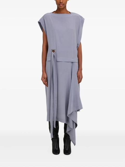 Ferragamo Gancio-detail silk dress - Grey