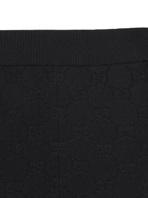 Gucci gg motif ribbed leggings - Black