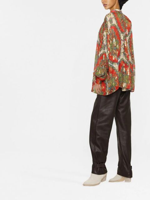 ETRO paisley-print silk blouse - Red