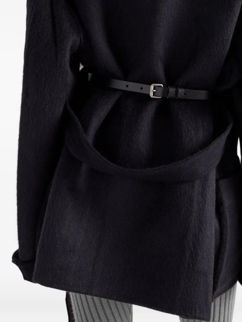 Prada shawl-collar belted coat - Black