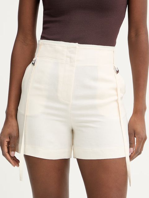 Patrizia Pepe szorty damskie z dodatkiem lnu - zdjęcie produktu nr 2