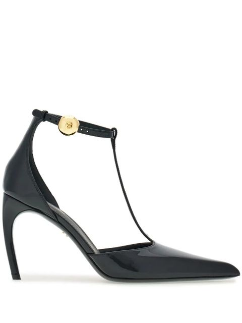 Ferragamo T-strap 85mm patent leather pumps - Black - zdjęcie produktu nr 1