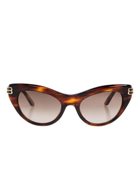 Balenciaga Eyewear tortoiseshell-pattern logo-detail sunglasses - Brown
