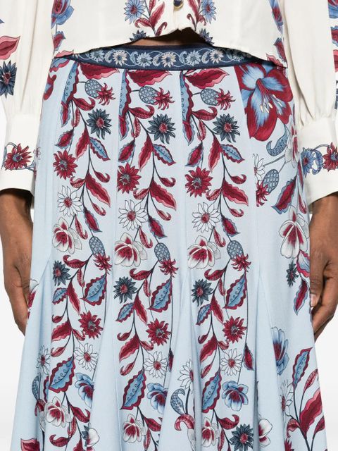 FARM Rio floral-print skirt - Blue