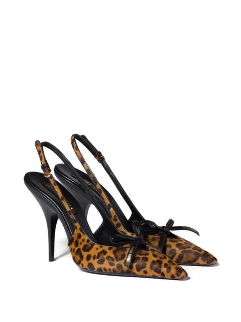 Miu Miu logo-print pumps - Brown - zdjęcie produktu nr 2