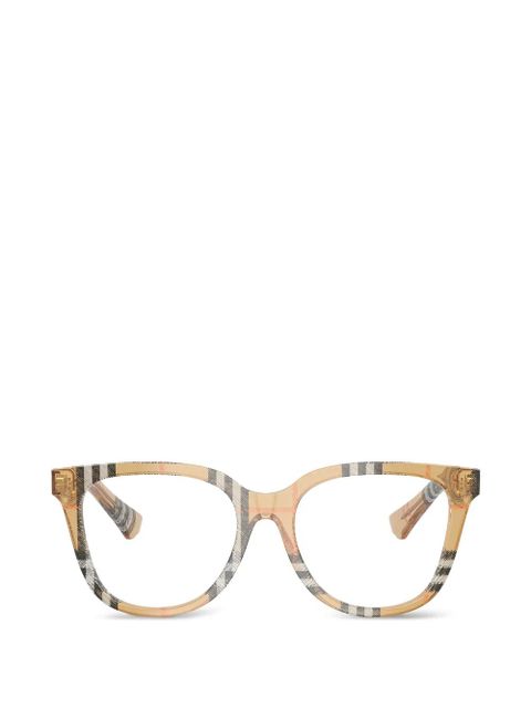 Burberry Eyewear check-pattern square-frame glasses - Neutrals - zdjęcie produktu nr 1