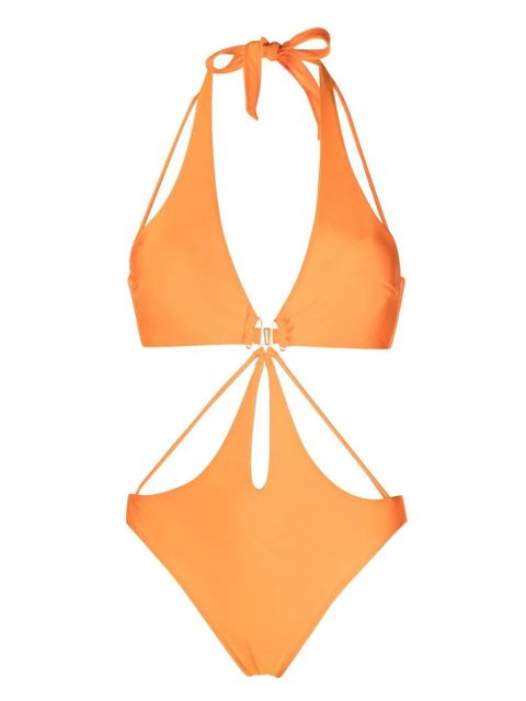 Cult Gaia cut-out detail halterneck swimsuit - Orange - zdjęcie produktu nr 1