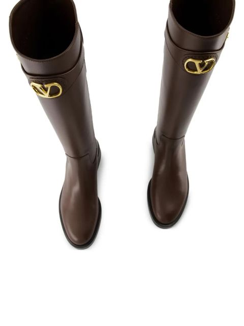 Valentino Garavani VLogo-buckle boots - Brown