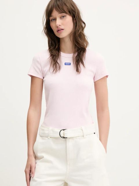 Hugo Blue t-shirt damski kolor różowy 50523924