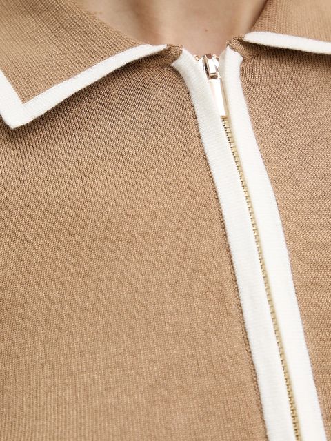 Morgan polo damski kolor brązowy MBICOSI