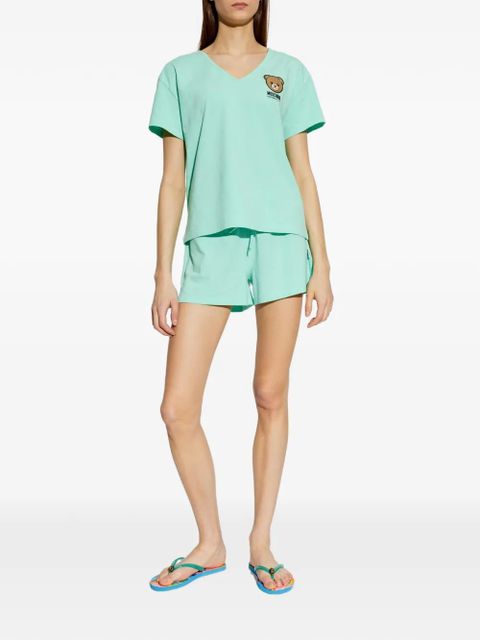 Moschino two-piece pajamas logo set - Green