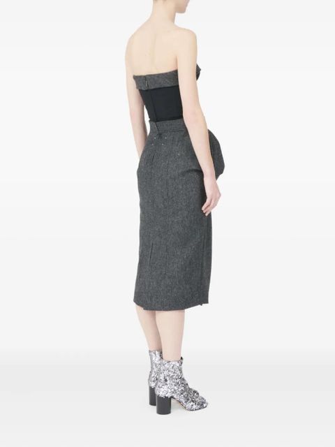 Maison Margiela strapless bubble-waist midi dress - Grey
