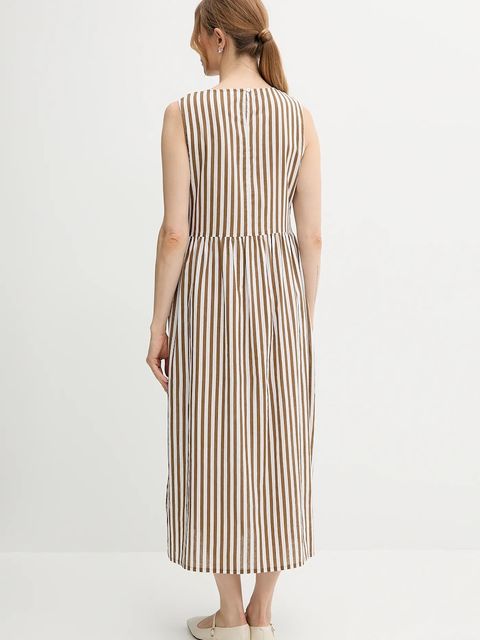 United Colors of Benetton sukienka z domieszką lnu